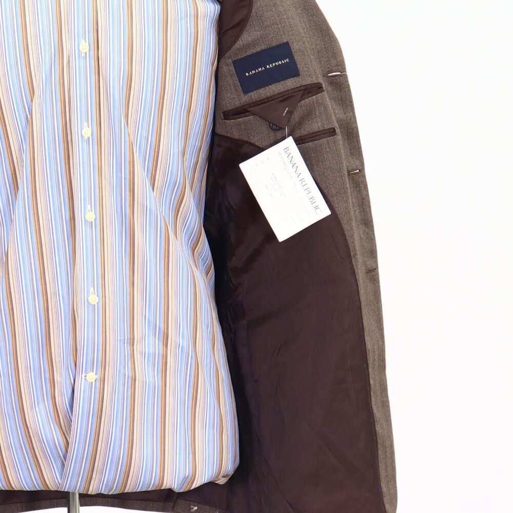 Banana Republic 40R Brown Striped 3-Button Sport Coat Blazer Jacket P048 - Picture 10 of 11